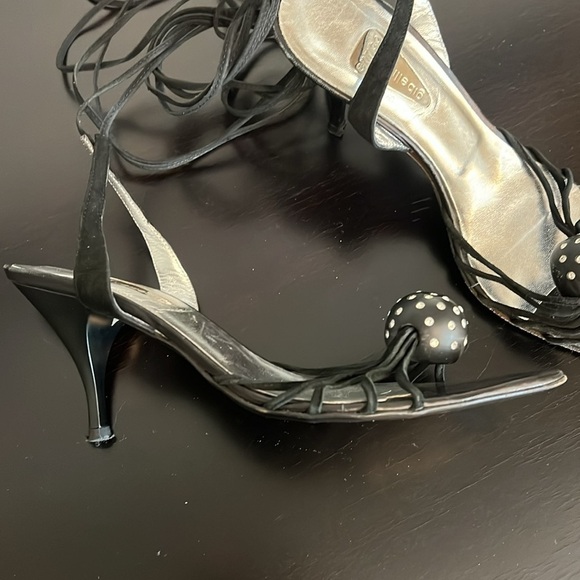 Enrico Gibellieri strappy wrap sandals, black, made in Italy, suede, size 8 tts - Picture 13 of 17